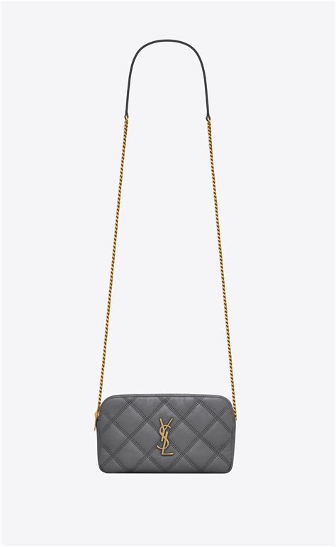 ysl becky double-zip pouch in quilted lambskin|Saint Laurent Becky YSL Quilted Double Zip Pouch Bag.